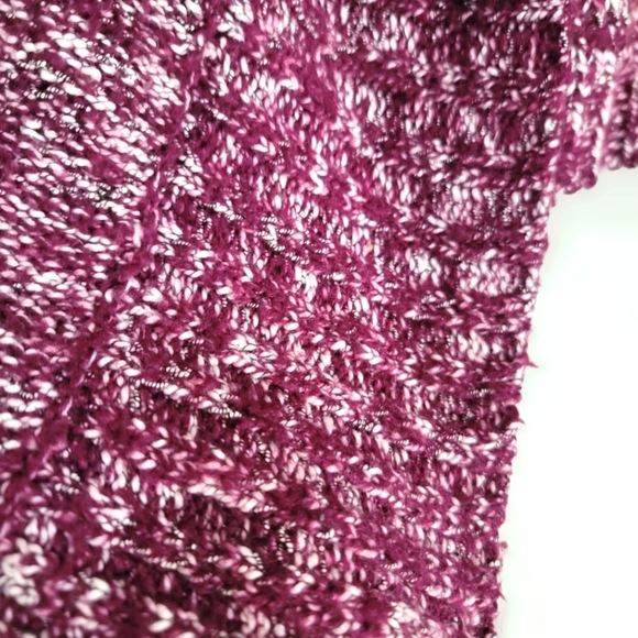 Erika Ladies Sleeveless Open Front Tweed Cardigan Sweater Garnet Large (L) - Picture 4 of 4